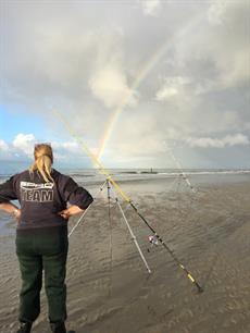 Linda van de Velde en Jarno Minderhoud aan kop tijdens 1e Topcompetitie Kustvissen 2016